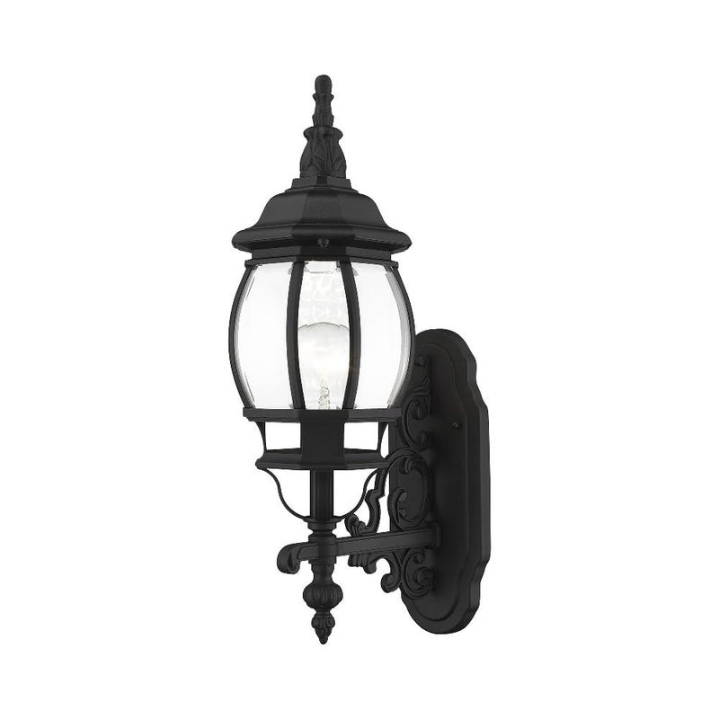 Livex Lighting 7520-13 Frontenac Traditional 1-Light Outdoor Wall Lantern with Clear Beveled Glass Shades, 21" x 7" x 21", White - Image 2